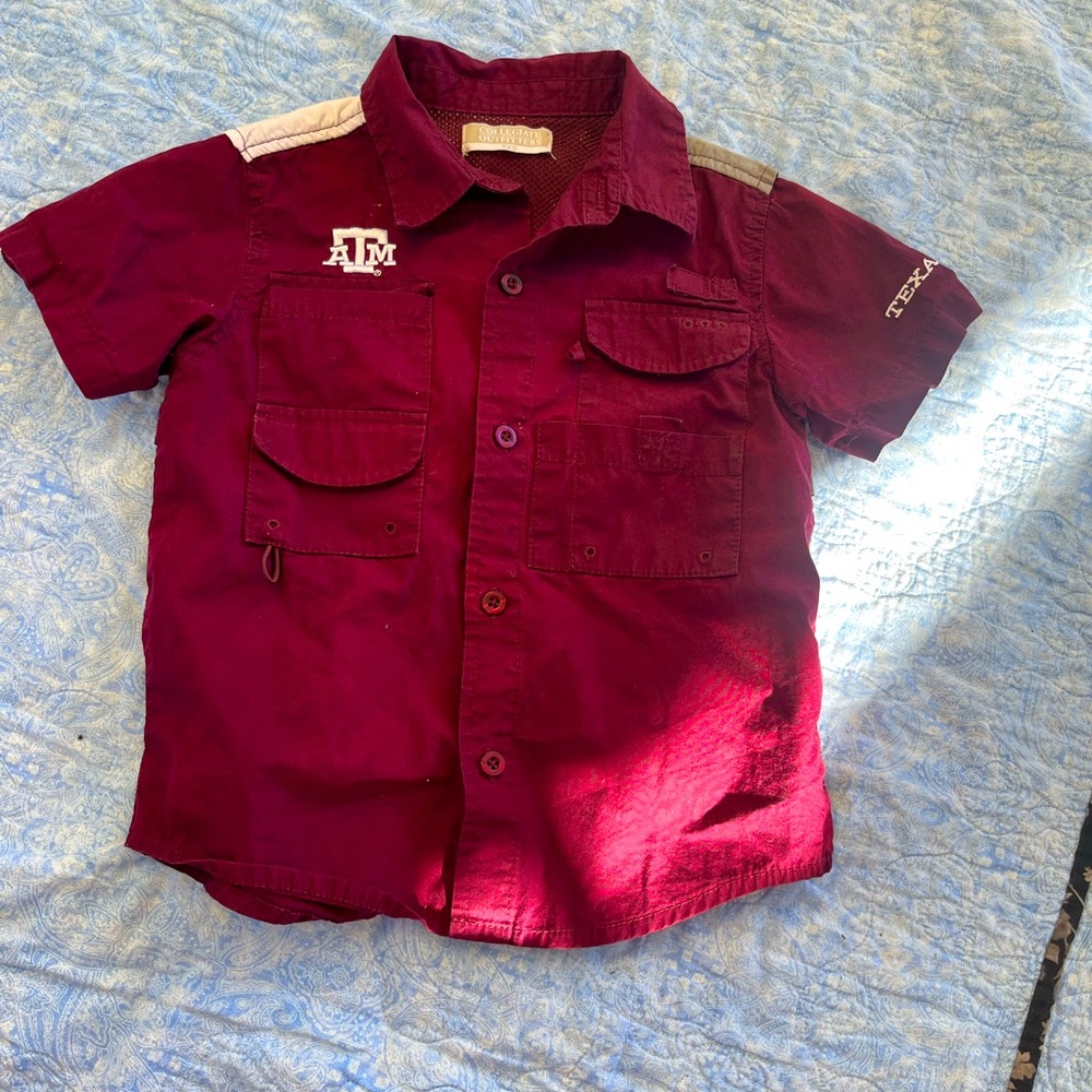 Texas A&M youth xs fishing shirt